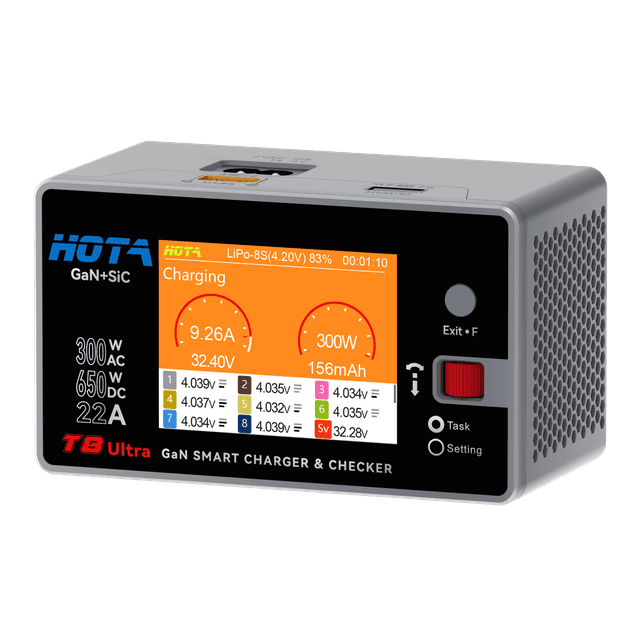 HOTA T8 Ultra – 650W 1–8S AC/DC GaN Smart-Ladegerät